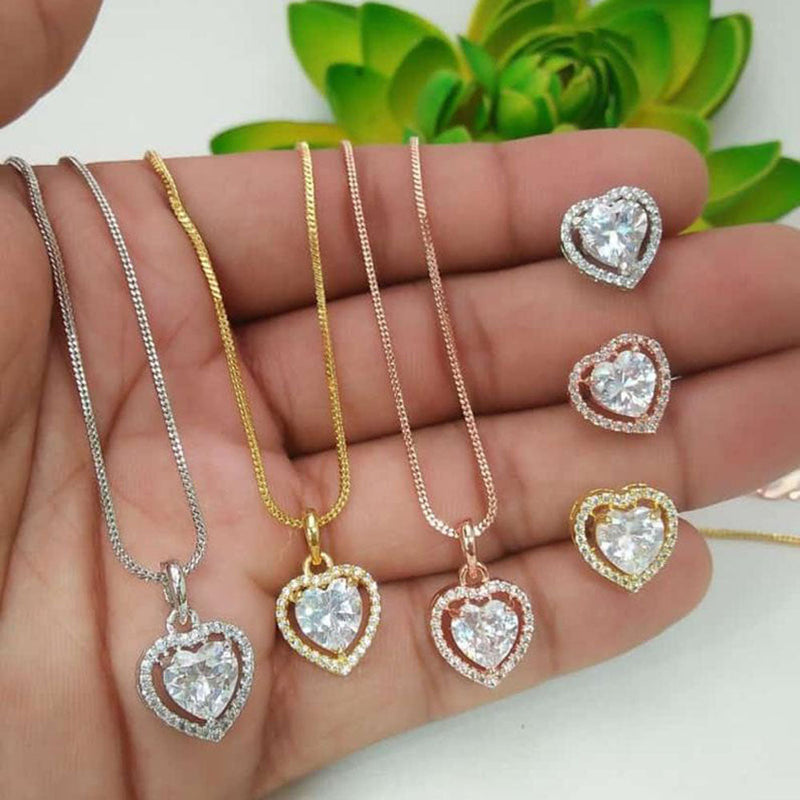 Lucentarts Jewellery AD Chain Pendant Set