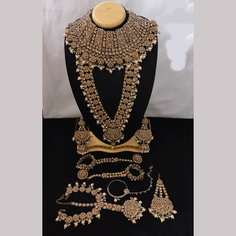 Lucentarts Jewellery Gold Plated Austrian Stone Bridal Set