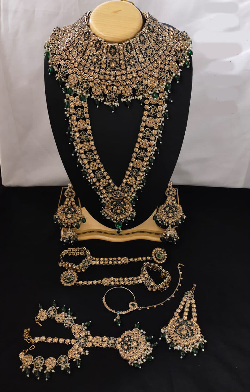 Lucentarts Jewellery Gold Plated Austrian Stone Bridal Set