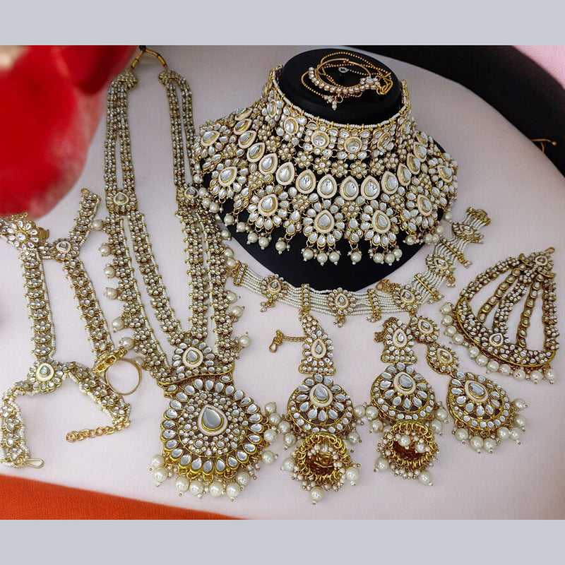 Lucentarts Jewellery Gold Plated Kundan Bridal Set