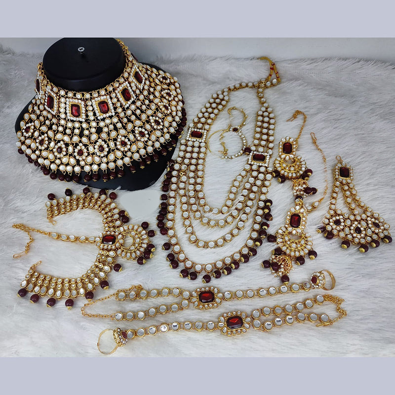 Lucentarts Jewellery Gold Plated Kundan Bridal Set