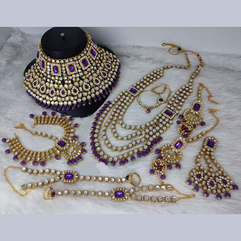 Lucentarts Jewellery Gold Plated Kundan Bridal Set