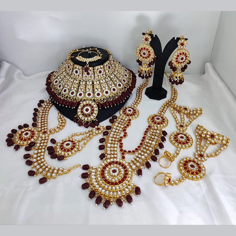 Lucentarts Jewellery Gold Plated Kundan Bridal Set