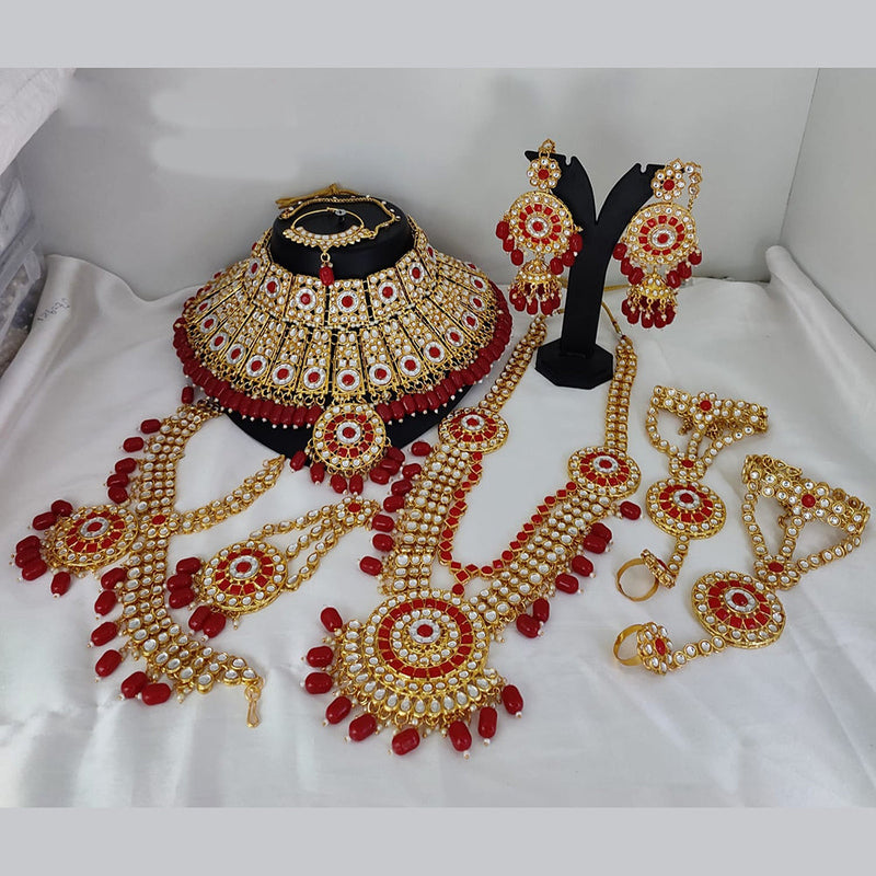 Lucentarts Jewellery Gold Plated Kundan Bridal Set