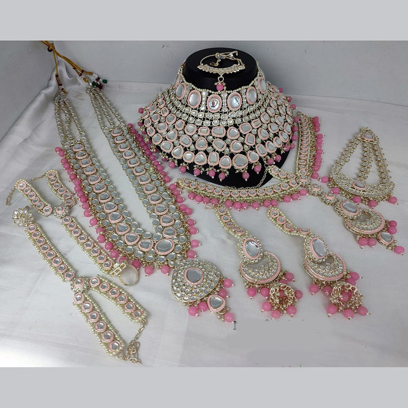 Lucentarts Jewellery Gold Plated Kundan And Meenakari Bridal Set