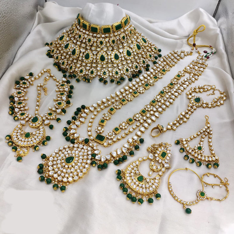 Lucentarts Jewellery Gold Plated Kundan Bridal Set