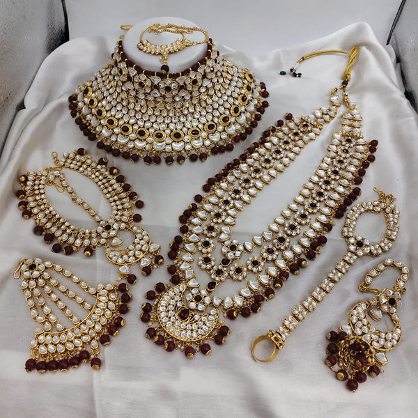 Lucentarts Jewellery Gold Plated Kundan Bridal Set