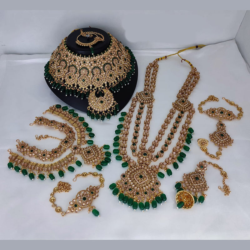 Lucentarts Jewellery Gold Plated Kundan Bridal Set