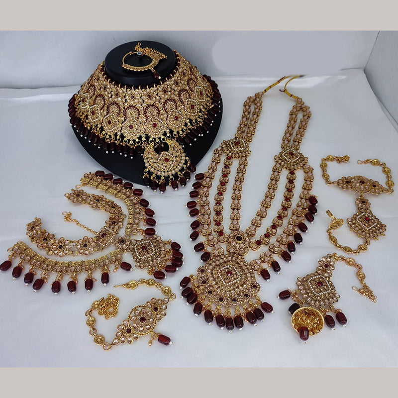 Lucentarts Jewellery Gold Plated Kundan Bridal Set