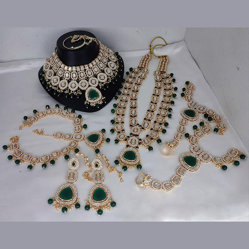 Lucentarts Jewellery Gold Plated Kundan Stone Bridal Necklace Set