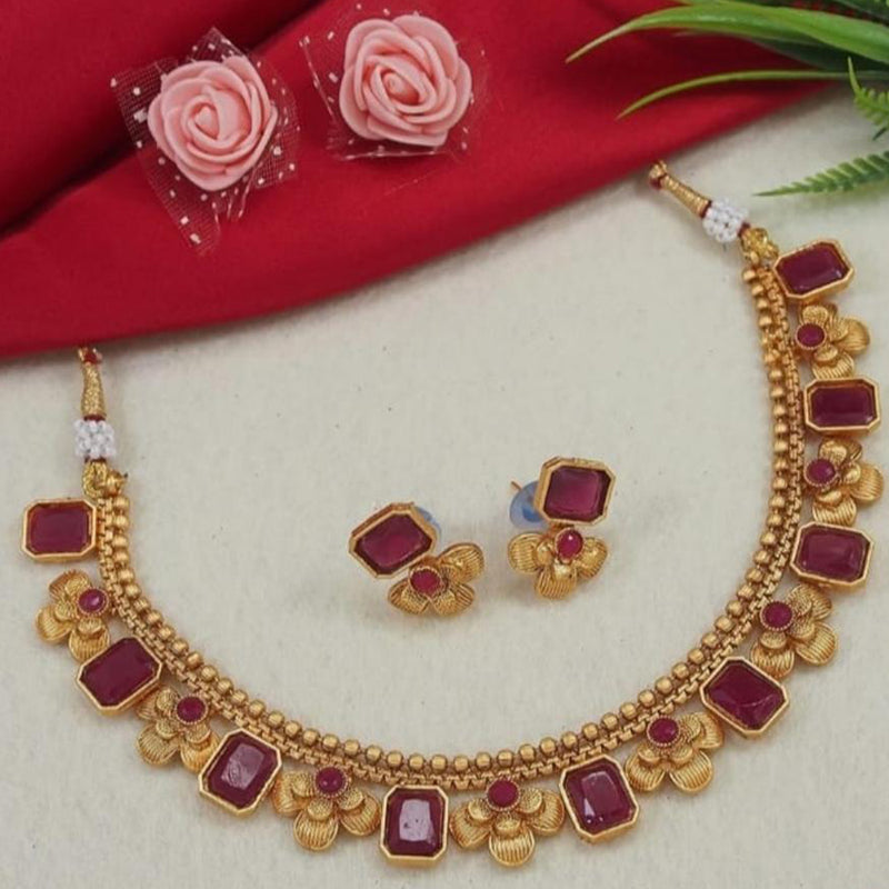 Lucentarts Jewellery Gold Plated Austrian Stone Choker Necklace Set