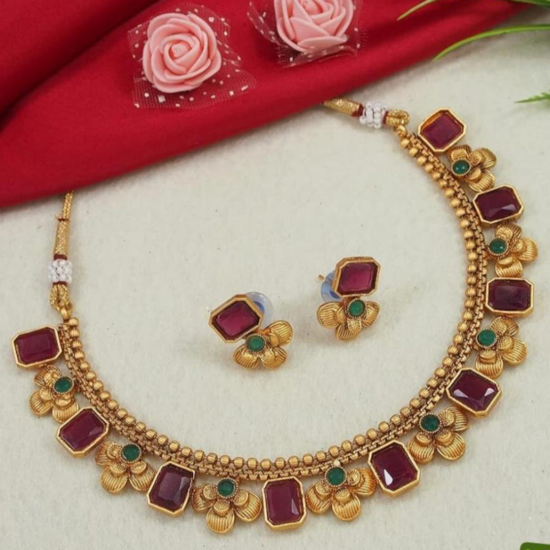 Lucentarts Jewellery Gold Plated Austrian Stone Choker Necklace Set