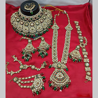 Lucentarts Jewellery Gold Plated Crystal Stone And Beads Bridal Set