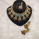 Lucentarts Jewellery Gold Plated Kundan Stone And Meenakari Choker Necklace Set