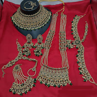 Lucentarts Jewellery Gold Plated Austrian Stone And Beads Bridal Set