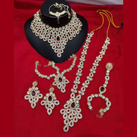 Lucentarts Jewellery Gold Plated Austrian Stone And Beads Bridal Set