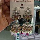 Lucentarts Jewellery Gold Plated Crystal Stone Pearls And  Beads Jhumki Earrings