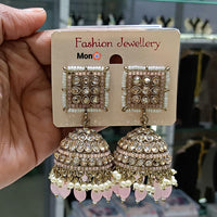 Lucentarts Jewellery Gold Plated Crystal Stone Pearls And  Beads Jhumki Earrings