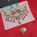 Lucentarts Jewellery Gold Plated Crystal Stone And Beads Necklace Set