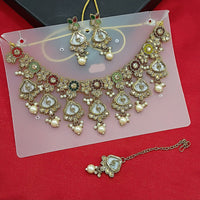 Lucentarts Jewellery Gold Plated Crystal Stone And Beads Necklace Set