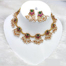 Lucentarts Jewellery Gold Plated Pota Stone And Pearls Necklace Set