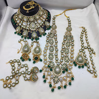 Lucentarts Jewellery Gold Plated Kundan Stone Beads And Meenakari Bridal Set