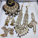 Lucentarts Jewellery Gold Plated Kundan Stone Beads And Meenakari Bridal Set