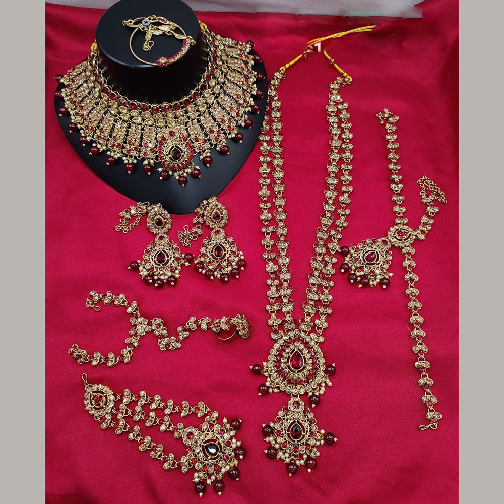Lucentarts Jewellery Gold Plated Austrian Stone Bridal Set