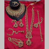 Lucentarts Jewellery Gold Plated Austrian Stone Bridal Necklace Set