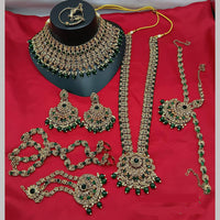 Lucentarts Jewellery Gold Plated Austrian Stone Bridal Necklace Set