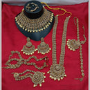 Lucentarts Jewellery Gold Plated Austrian Stone Bridal Necklace Set