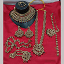 Lucentarts Jewellery Gold Plated Austrian Stone Bridal Necklace Set