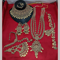 Lucentarts Jewellery Gold Plated Austrian Stone Bridal Necklace Set