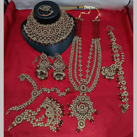 Lucentarts Jewellery Gold Plated Austrian Stone Bridal Necklace Set