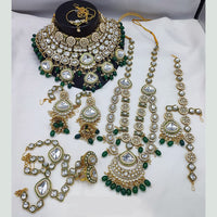 Lucentarts Jewellery Gold Plated Kundan Stone Meenakari Bridal Necklace Set