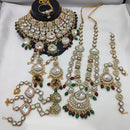 Lucentarts Jewellery Gold Plated Kundan Stone Meenakari Bridal Necklace Set