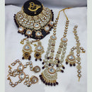 Lucentarts Jewellery Gold Plated Kundan Stone Meenakari Bridal Necklace Set
