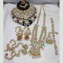 Lucentarts Jewellery Gold Plated Kundan Stone Meenakari Bridal Necklace Set
