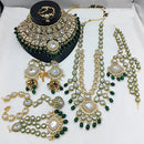 Lucentarts Jewellery Gold Plated Kundan Stone Meenakari Bridal Necklace Set