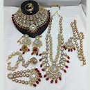 Lucentarts Jewellery Gold Plated Kundan Stone Meenakari Bridal Necklace Set