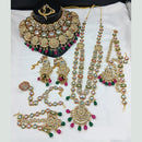 Lucentarts Jewellery Gold Plated Kundan Stone Meenakari Bridal Necklace Set