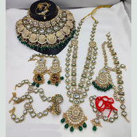 Lucentarts Jewellery Gold Plated Kundan Stone Meenakari Bridal Necklace Set