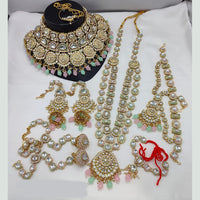 Lucentarts Jewellery Gold Plated Kundan Stone Meenakari Bridal Necklace Set