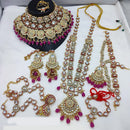 Lucentarts Jewellery Gold Plated Kundan Stone Meenakari Bridal Necklace Set