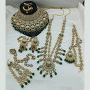 Lucentarts Jewellery Gold Plated Kundan Stone Meenakari Bridal Necklace Set