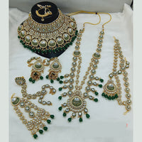 Lucentarts Jewellery Gold Plated Kundan Stone Meenakari Bridal Necklace Set