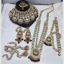 Lucentarts Jewellery Gold Plated Kundan Stone Meenakari Bridal Necklace Set