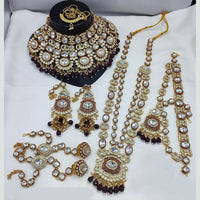 Lucentarts Jewellery Gold Plated Kundan Stone Meenakari Bridal Necklace Set