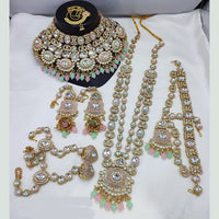 Lucentarts Jewellery Gold Plated Kundan Stone Meenakari Bridal Necklace Set