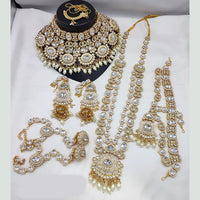 Lucentarts Jewellery Gold Plated Kundan Stone Meenakari Bridal Necklace Set